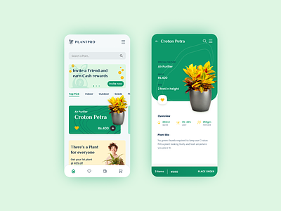 Plant shopping app app design ui ux