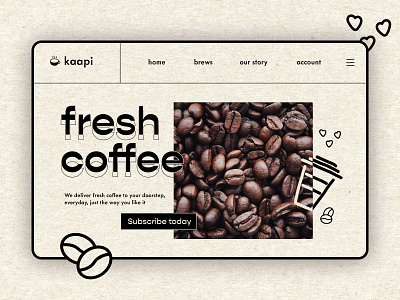 Landing Page | Coffee website branding brown coffee customer experience design graphic design hero image homepage inspiration landing page ui ux web website