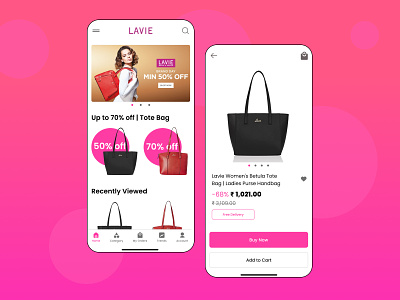 Handbags landing page | Handbag app app bags branding customer experience design graphic design handbags illustration mobile app mobile design pink ui website