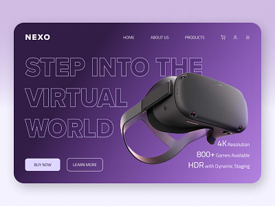 Landing page of a VR Headset brand