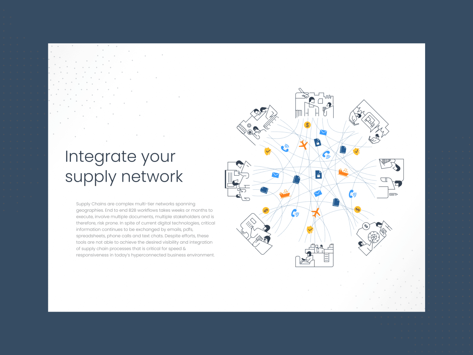 MarketsN - Website Illustration animation blockchain blue branding customer customer experience design designs graphic graphic design groups illustration network orange scroll scroll animation supply chain supplyanddesign website