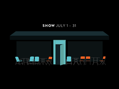 Art & Coffee Storefront Illustration illustration portrait simple