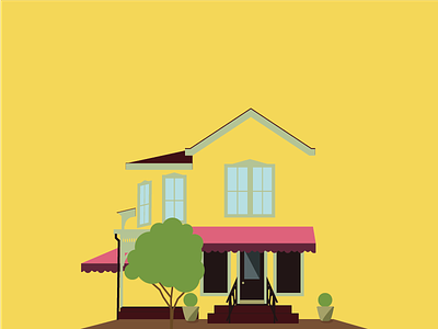 Stella's Kentucky Deli architecture icon illustration simple thick line yellow
