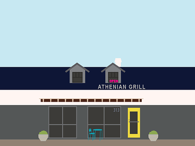Athenian Grill 01 athenian grill illustration restaurant simple storefront