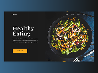healthy food webpage idea clean dark ui foodie healthyfood landing page design landingpage minimal minimalism simple web webdesign