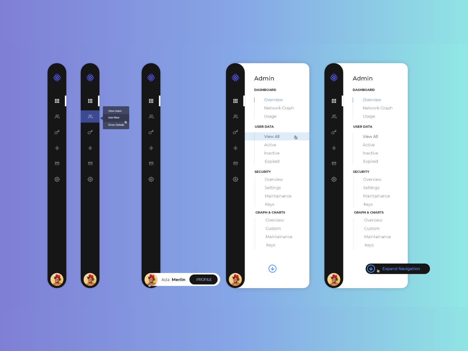 Side Admin navigation bar by Anamol Maharjan on Dribbble