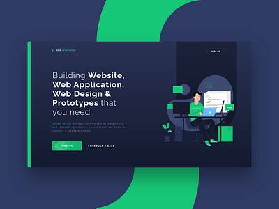 Developer Team Web Design clean dark ui landing page design landingpage minimal minimalism uiux webdesign