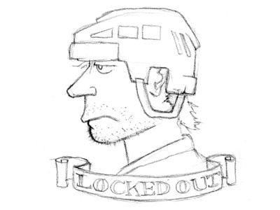 Locked Out Mullet hockey hockey hair hockey helmet illustration mullet nhl lockout