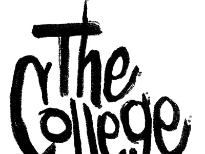 The College black college lettering rough