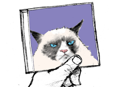 Grumpy Cat CD drawing grumpy cat hand illustration mix cd mixtape purple the manitoban