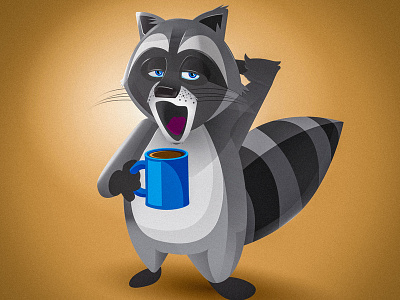 Good Morning Raccoon design illustration vector