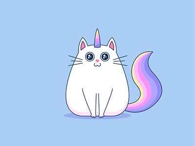 Unicorn kitten illustration вектор единорог кот