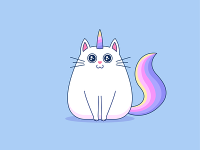 Unicorn kitten illustration вектор единорог кот