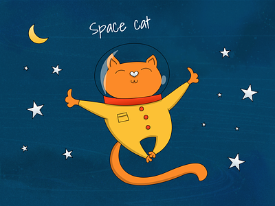 Space cat space вектор кот