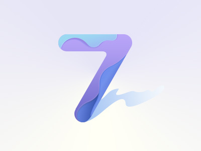 7 colour icon logo number seven type