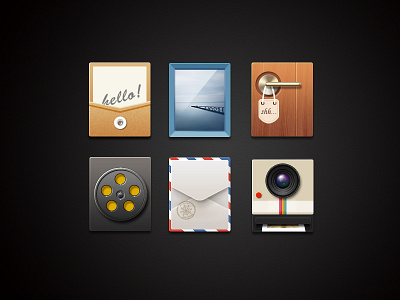 Business style theme black business file icon lock mail movie photo theme