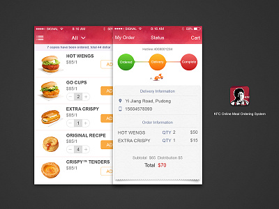 KFC Online Meal Ordering System kfc