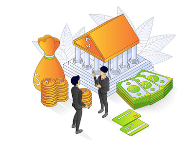 Banking illustration isometric style