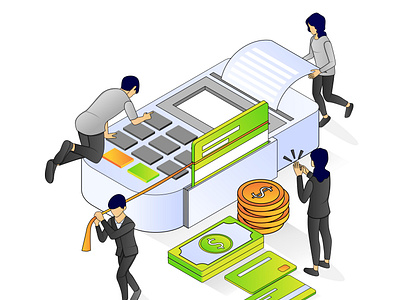 Banking and finance isometric style