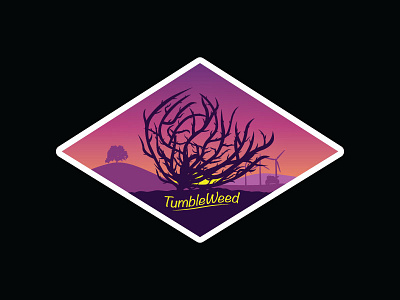 Tumbleweed custom hills logo motorcycle silhouette tumbleweed