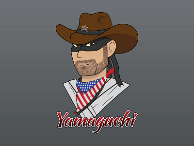 Cowboy Ninja american asian cowboy custom mascot ninja racer typography yamaguchi