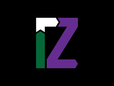 I to Z branding green growth icon logo personal purple typography white