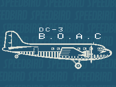 BOAC DC-3 Pixel Art adobe illustrator airplanes art fun illustration pixel vector