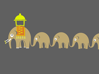 Baby Elephant March adobe illustrator animals cute cute animal cute fun funny fun illustration vector