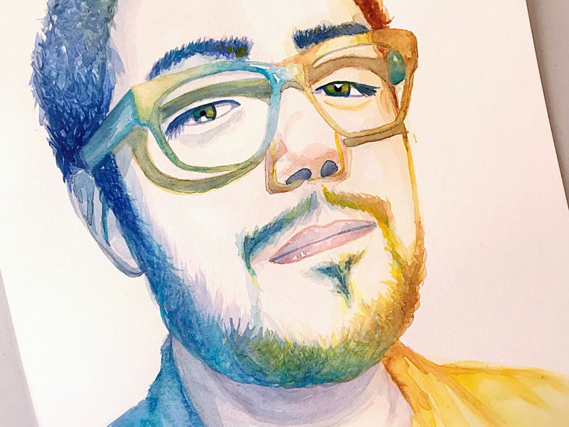 Light game in watercolor