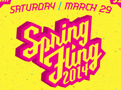 Spring Fling Poster cmyk festival layout poster print print design texture type typography