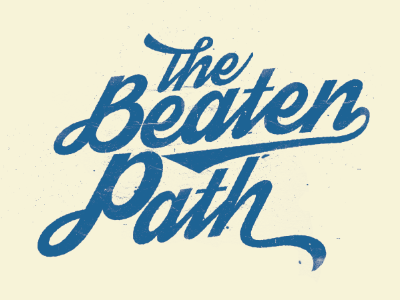 The Beaten Path Woven Label hand texture logo type type lockup typography woven label