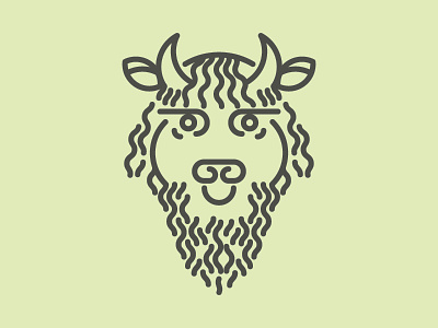 Bovine buffalo cow geometric icon