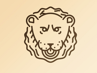 Lion icon illustration linework lion logo mark