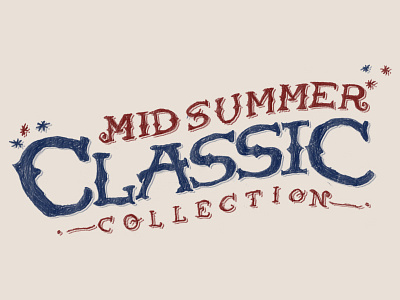 Midsummer Classic Collection baseball lettering sketch texture type vintage