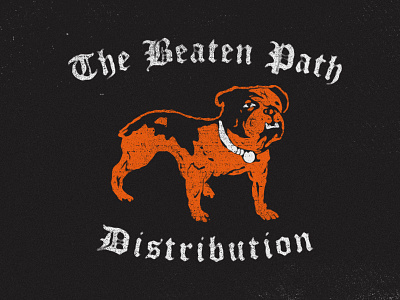 Beaten Path Bulldogs bulldog illustration lettering texture