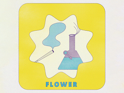 Flower bong cannabis illustration joint