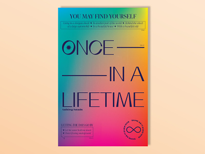 Once In A Lifetime Poster Concept band poster david byrne music poster once in a lifetime poster concept poster design rainbow stop making sense talking heads typographic poster typography vector design
