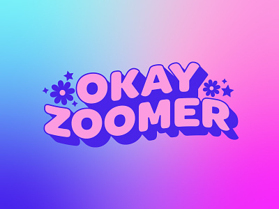 Okay Zoomer Logo aesthetic branding colorful logo design gen z logo logo art logo design newsletter logo typographic design typography vaporwave vector zoomer