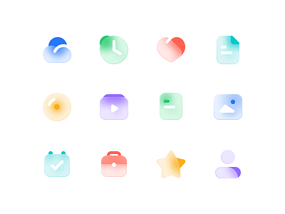 Multicolor Grosted Glass Icons blur file grosted icon multicolor video