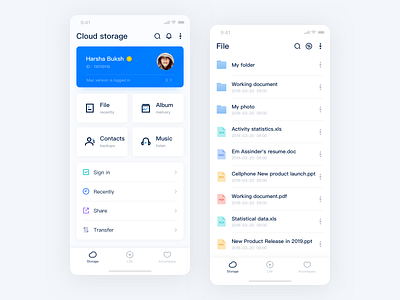 Cloud Storage APP UI