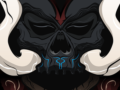 Bonesdigger character creatures fire horn illustration illustrator monster motorhead portrait poster skull vector
