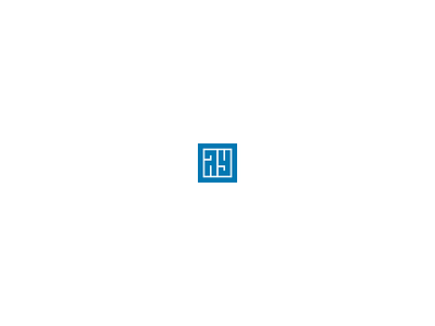 Logo MMXVIII a blue code identity line logo maze monogram square y