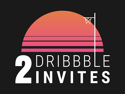 2 Dribbble Invites 2x debuts designers dribbble giveaway invitations invite orange pink shots
