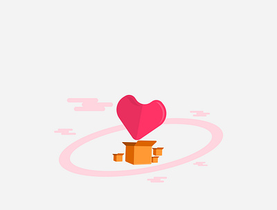 box of love art design flat icon illustration illustrator logo minimal vector