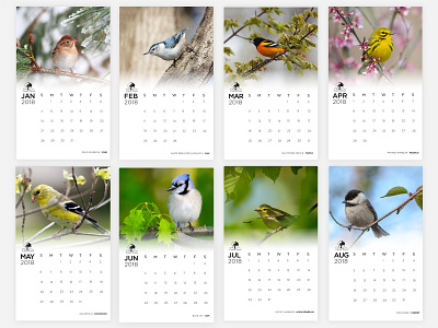 Calender birds calendar trees