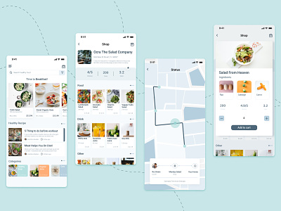 App Healthy Food Delivery app design delivery food app mobile app mobile design vegan