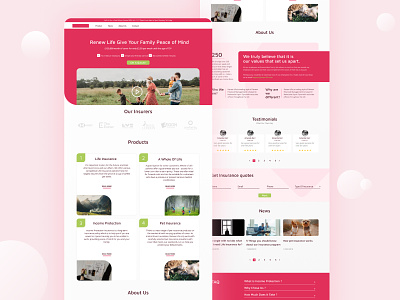 Insurace Website Homepage design educational healthcare healthy home screen homepage insurance ui website