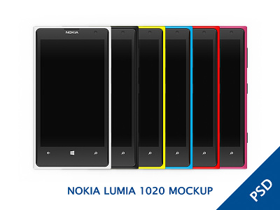 Nokia Lumia 1020 Colorful MOCKUP black free freebie kit lumia mockup pink psd ui white windows phone wp8