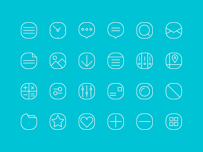 20+ Simple Line Icons blue free freebie icon icons line music psd set stroke ui white