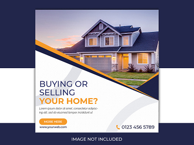 Home sale and buying social media post template